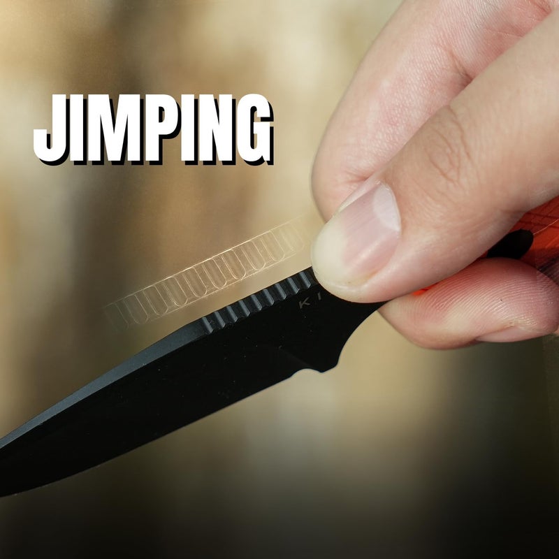 KIZER Muskrat Fixed Blade Knife, 3.15 In D2 Blade EDC Knife Argyle Pattern Orange G10 Handle Neck Knives for Men Women, Outdoor Hunting Hiking Survival Camping Knives with Sheath, 1064M2 - Image 5